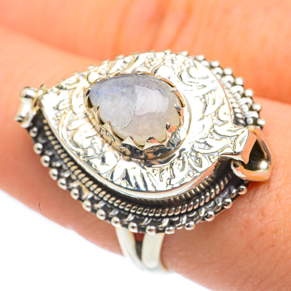 Rainbow Moonstone Rings handcrafted by Anasilvercos - RING61896