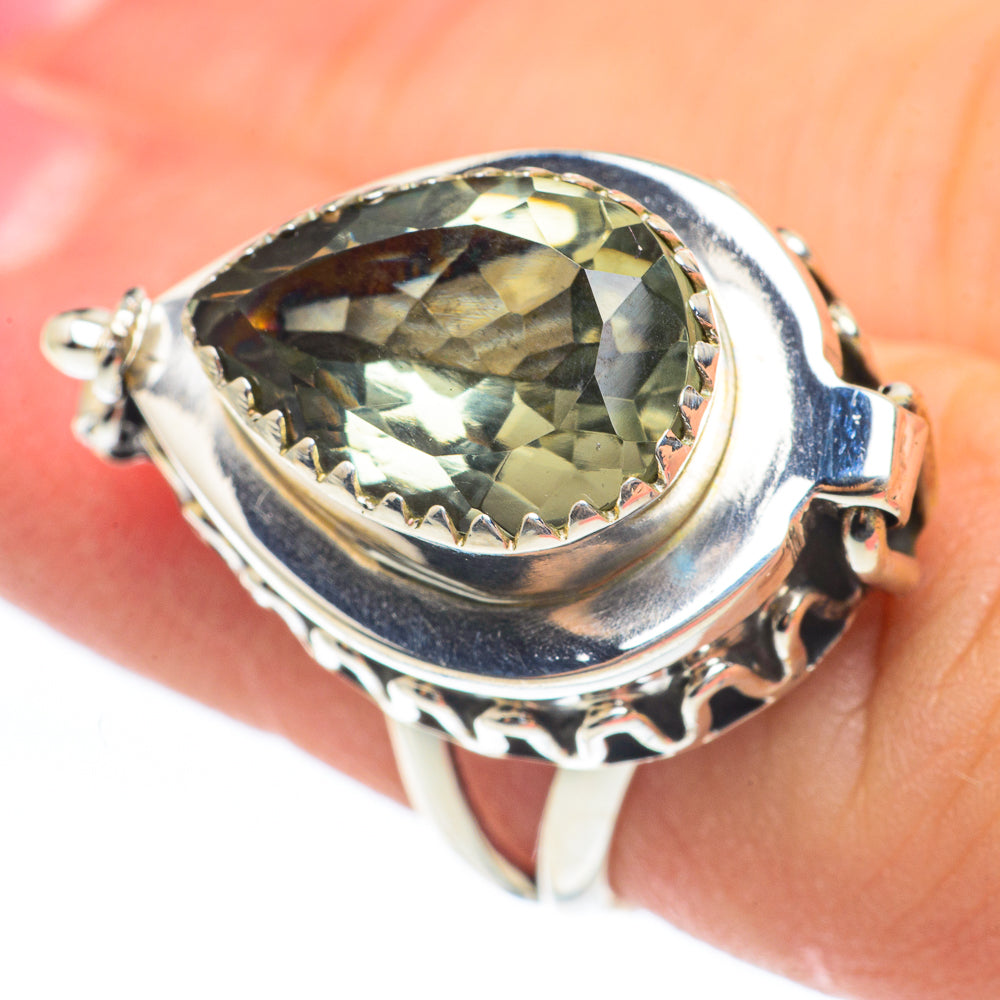 Green Amethyst Rings handcrafted by Anasilvercos - RING61908