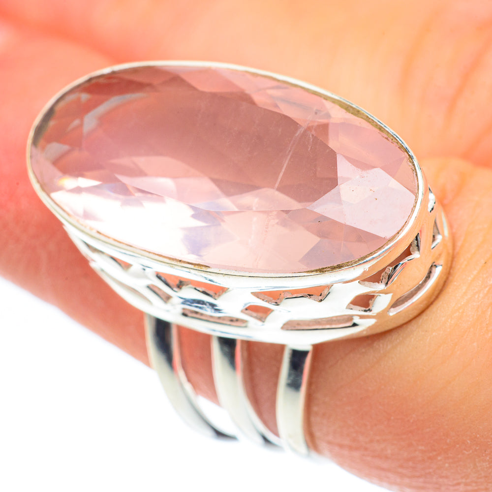 Rose Quartz Rings handcrafted by Anasilvercos - RING61912