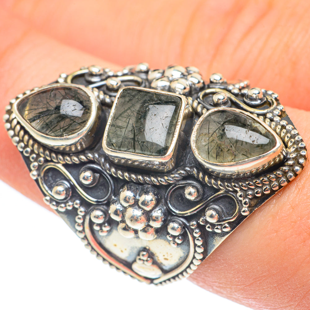 Tourmalinated Quartz Rings handcrafted by Anasilvercos - RING61915