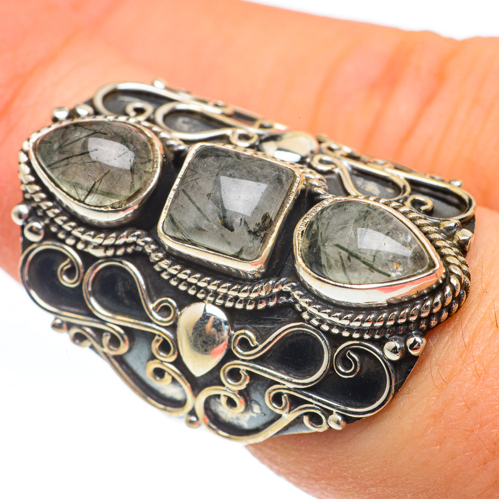 Tourmalinated Quartz Rings handcrafted by Anasilvercos - RING61939