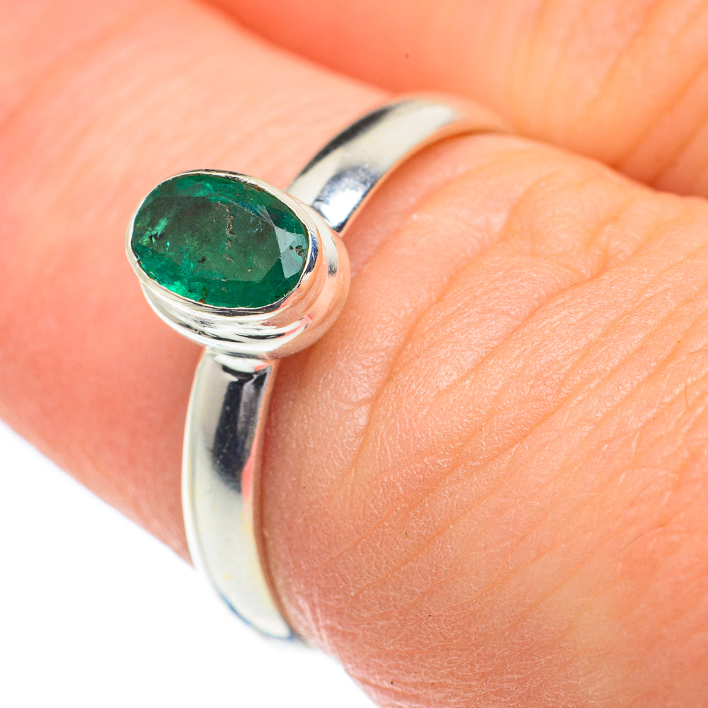 Zambian Emerald Rings handcrafted by Anasilvercos - RING61996