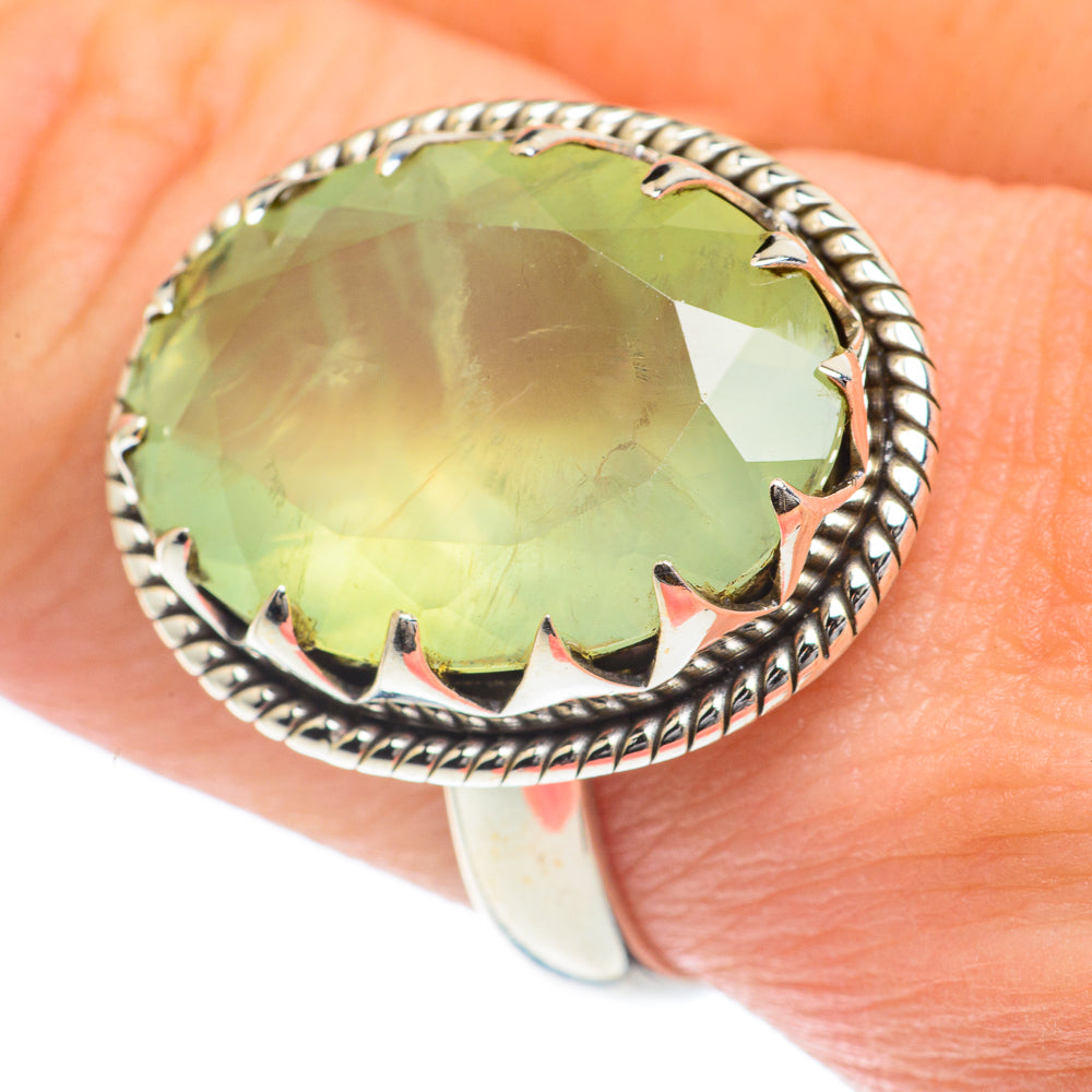 Prehnite Rings handcrafted by Anasilvercos - RING62021