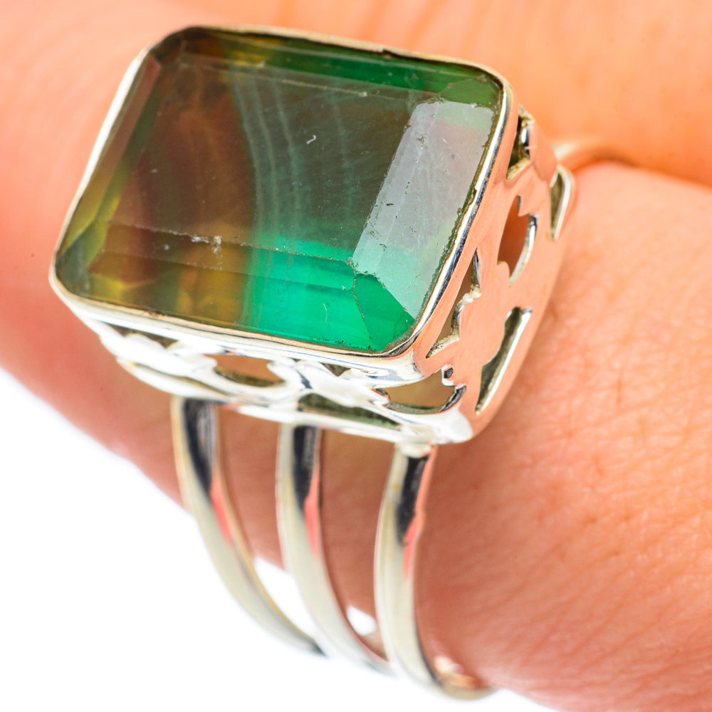 Green Fluorite Rings handcrafted by Anasilvercos - RING62024