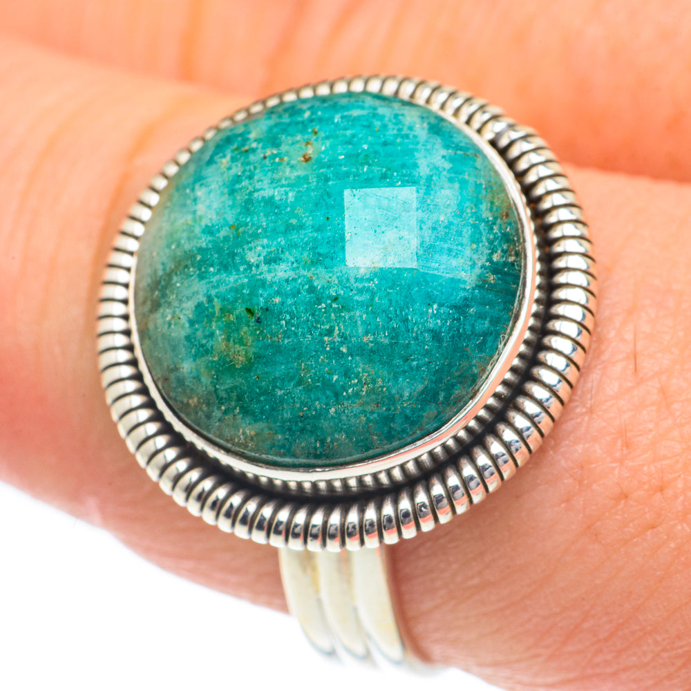 Peruvian Amazonite Rings handcrafted by Anasilvercos - RING62025