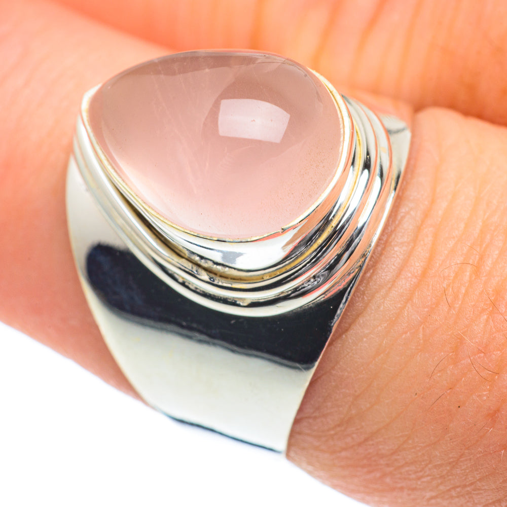 Rose Quartz Rings handcrafted by Anasilvercos - RING62034