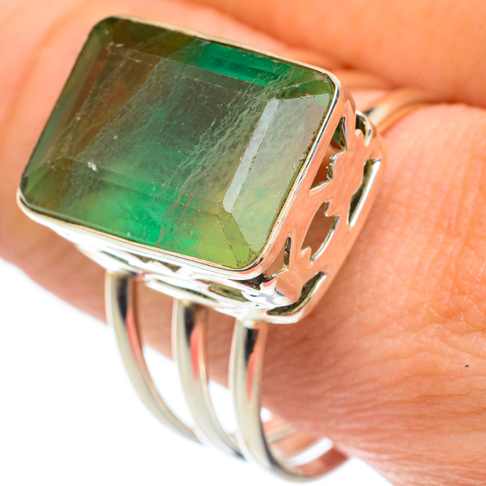 Green Fluorite Rings handcrafted by Anasilvercos - RING62060
