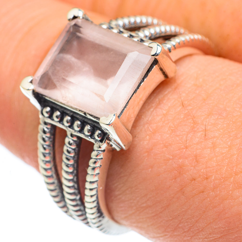 Rose Quartz Rings handcrafted by Anasilvercos - RING62105
