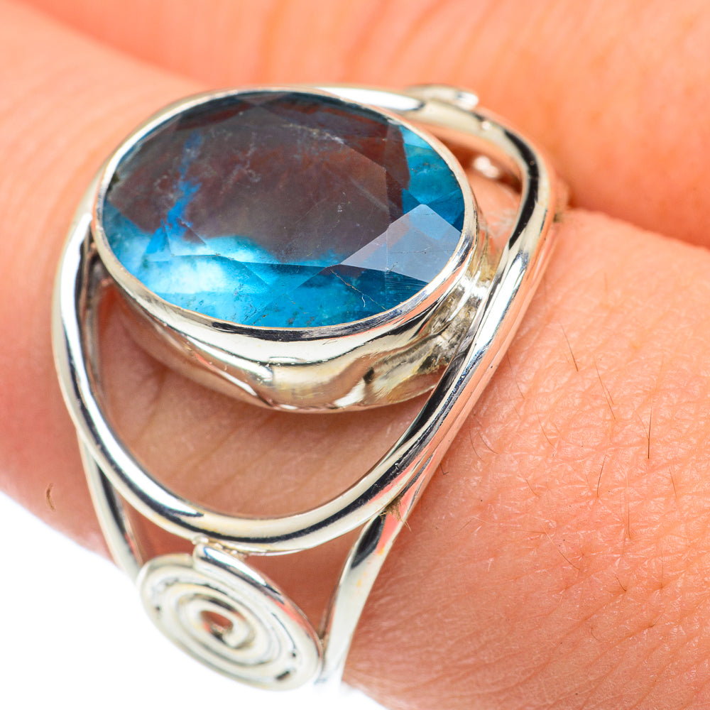 Blue Fluorite Rings handcrafted by Anasilvercos - RING62119