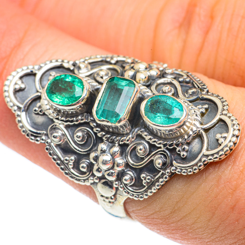 Zambian Emerald Rings handcrafted by Anasilvercos - RING62125