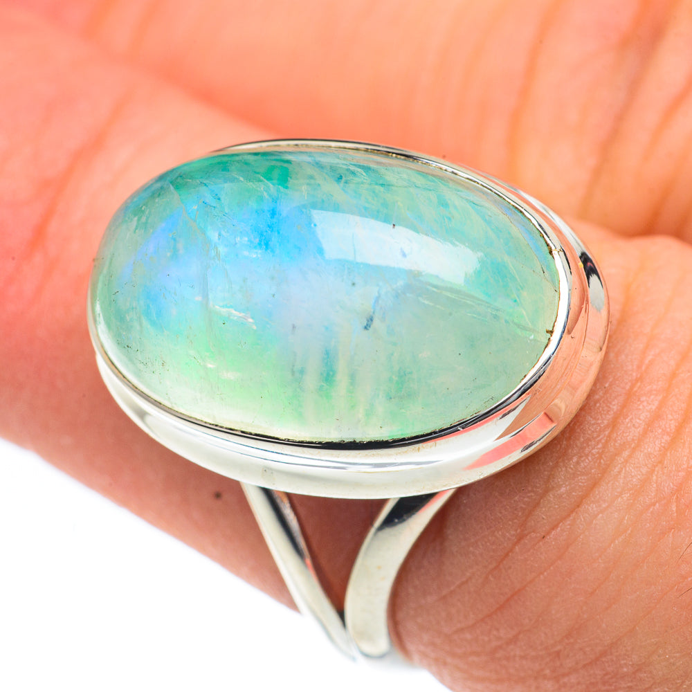 Green Moonstone Rings handcrafted by Anasilvercos - RING62199