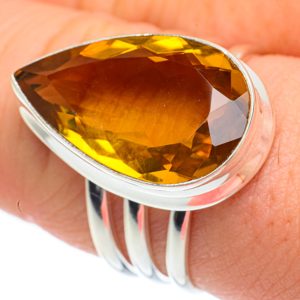 Lemon Quartz Rings handcrafted by Anasilvercos - RING62222