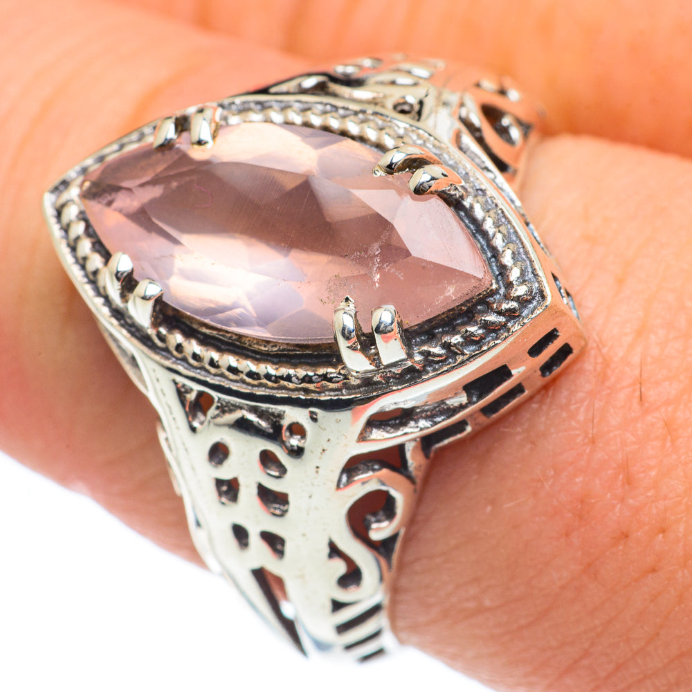 Rose Quartz Rings handcrafted by Anasilvercos - RING62226