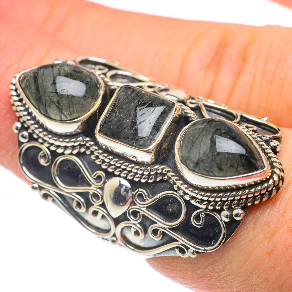 Tourmalinated Quartz Rings handcrafted by Anasilvercos - RING62253