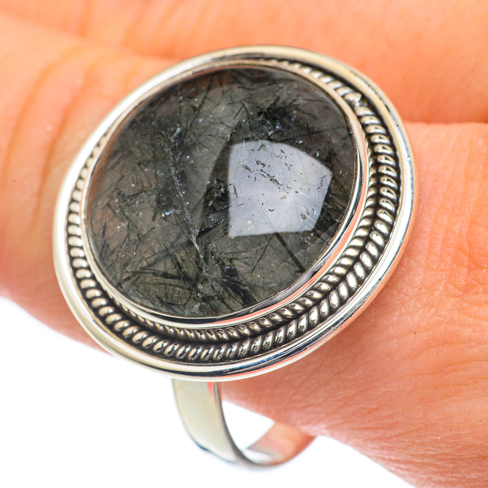 Tourmalinated Quartz Rings handcrafted by Anasilvercos - RING62255