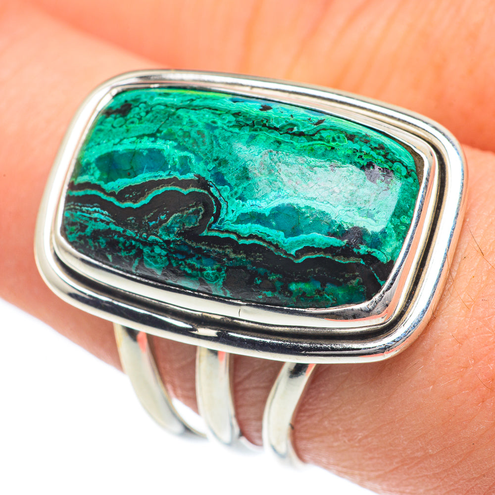 Malachite In Chrysocolla Rings handcrafted by Anasilvercos - RING62290