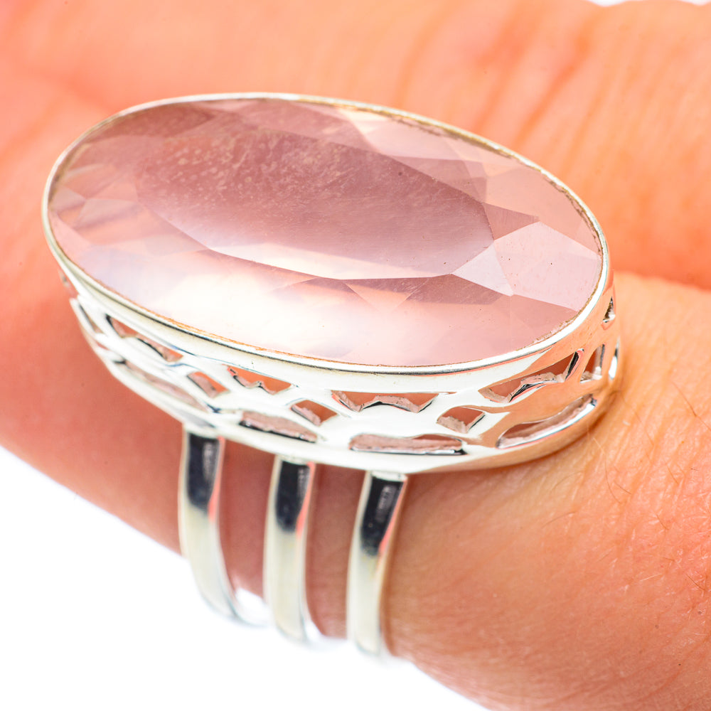 Rose Quartz Rings handcrafted by Anasilvercos - RING62298