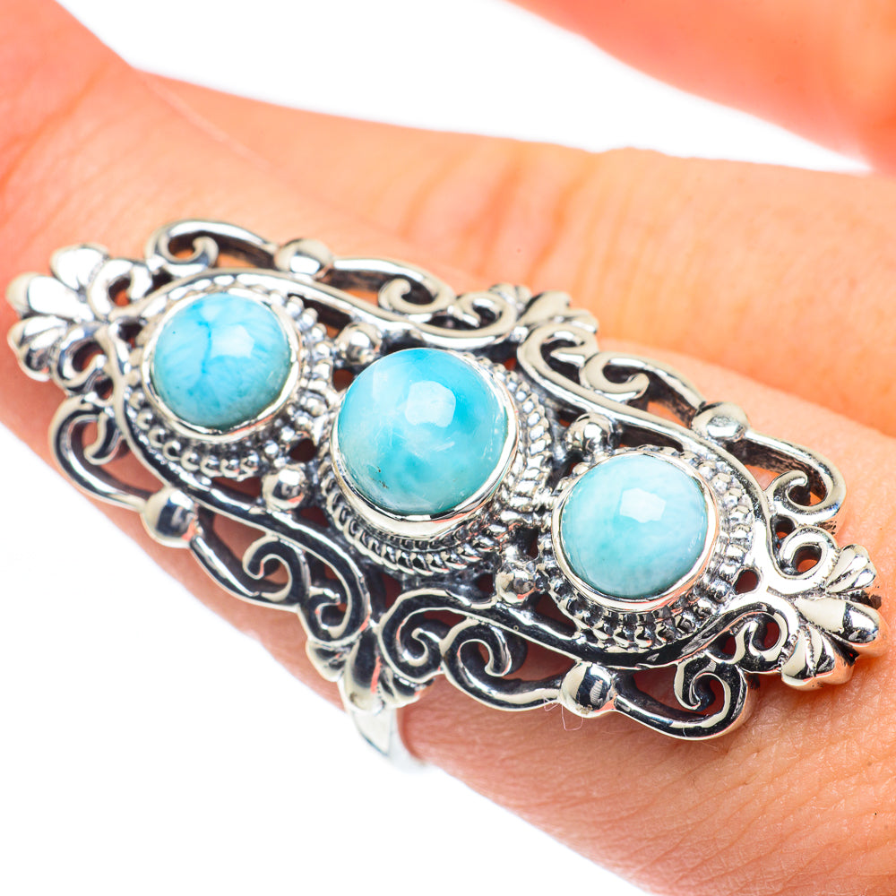 Larimar Rings handcrafted by Anasilvercos - RING62313