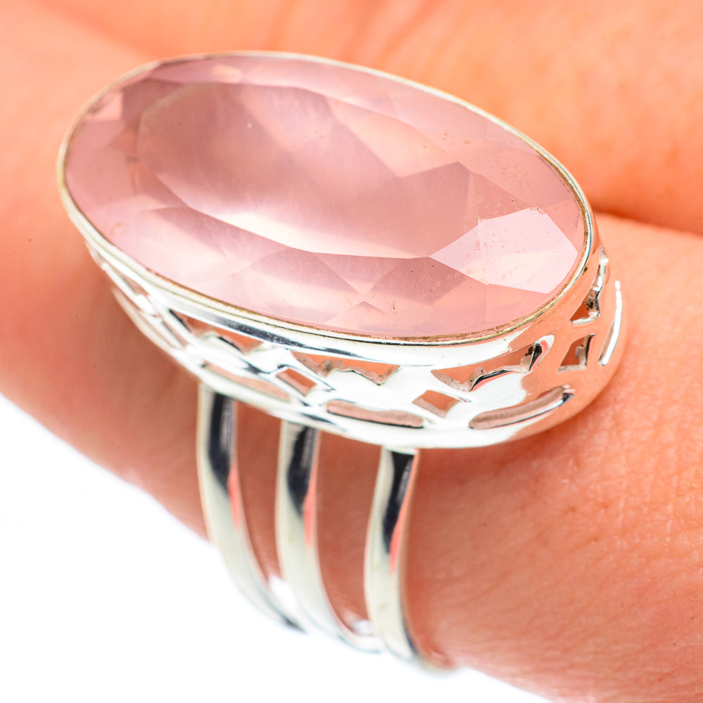 Rose Quartz Rings handcrafted by Anasilvercos - RING62323