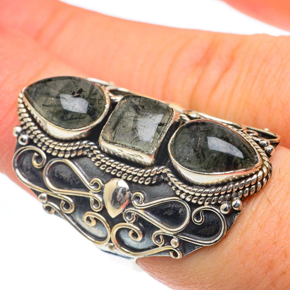 Tourmalinated Quartz Rings handcrafted by Anasilvercos - RING62328