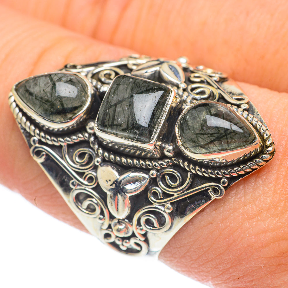 Tourmalinated Quartz Rings handcrafted by Anasilvercos - RING62329