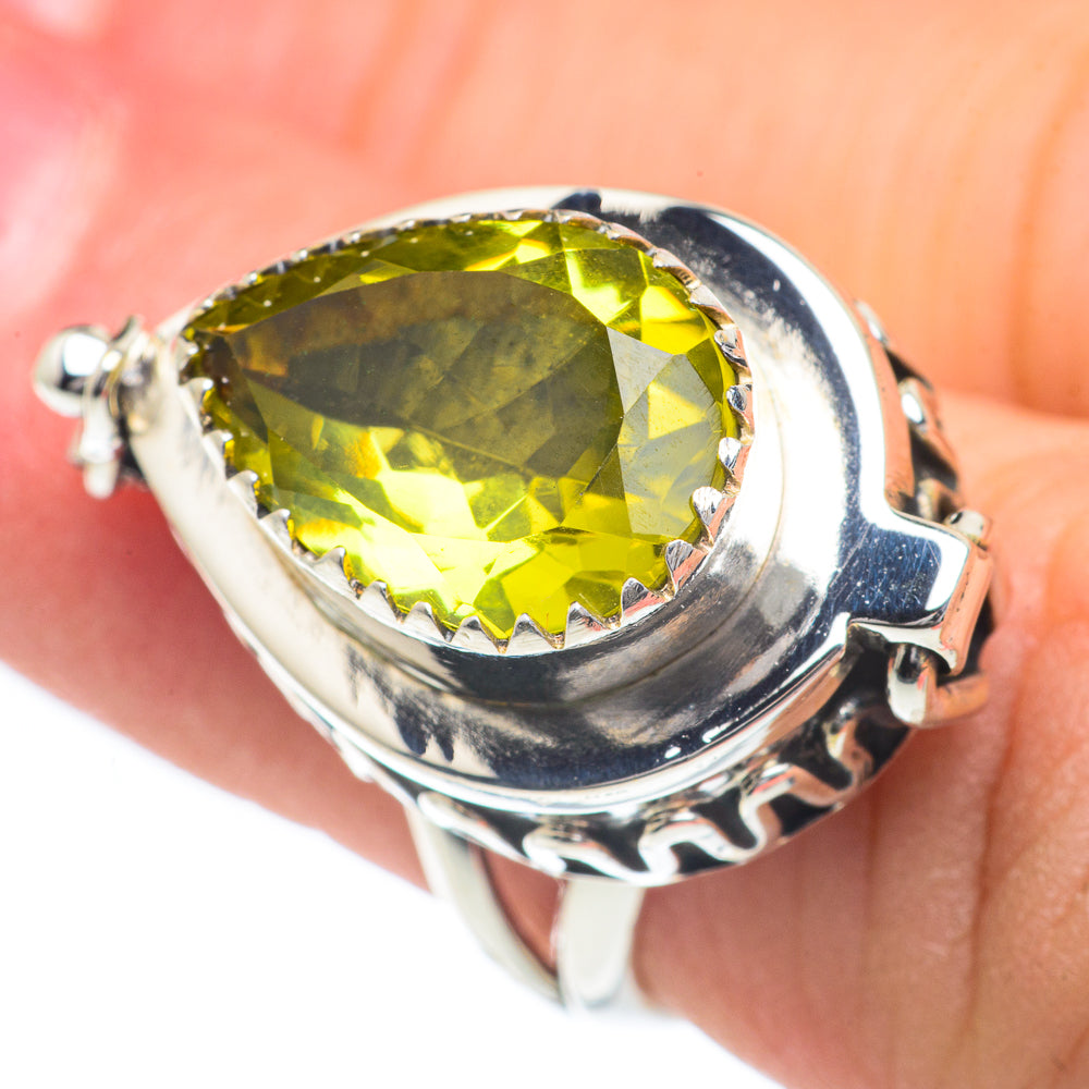 Olive Quartz Rings handcrafted by Anasilvercos - RING62336