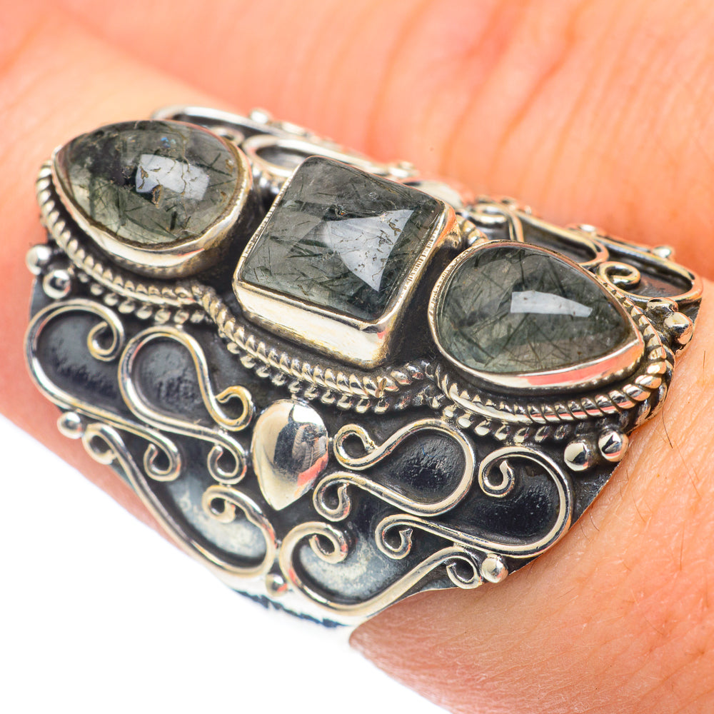 Tourmalinated Quartz Rings handcrafted by Anasilvercos - RING62347