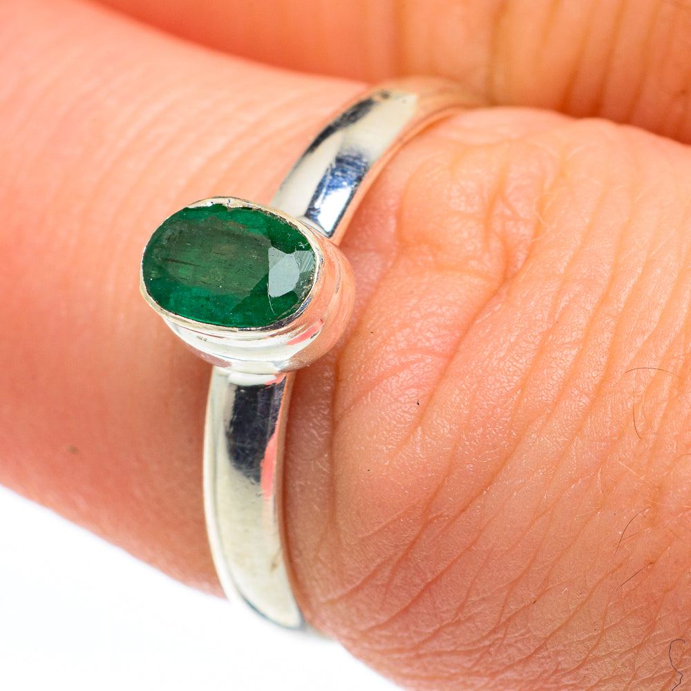 Zambian Emerald Rings handcrafted by Anasilvercos - RING62355