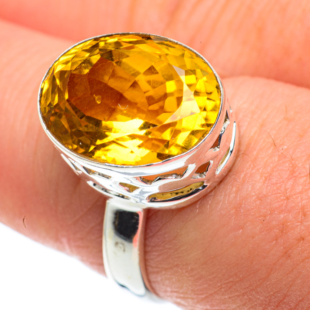Lemon Quartz Rings handcrafted by Anasilvercos - RING62361