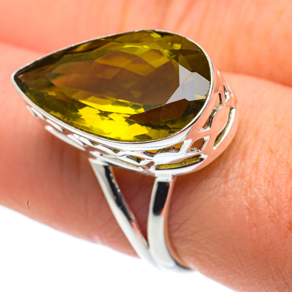 Olive Quartz Rings handcrafted by Anasilvercos - RING62386