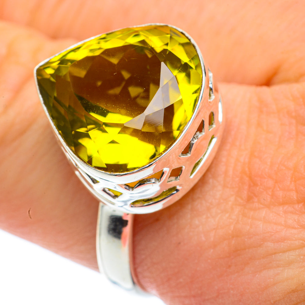 Olive Quartz Rings handcrafted by Anasilvercos - RING62387