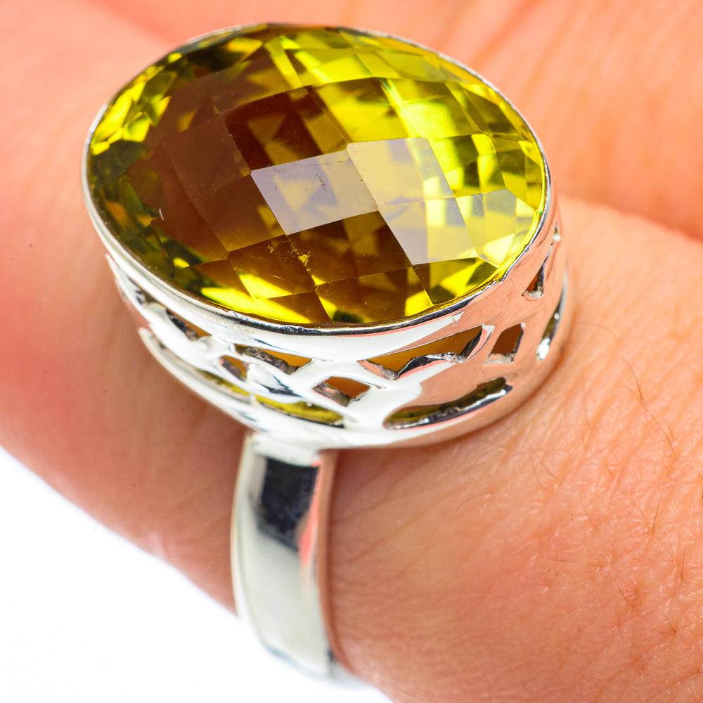Olive Quartz Rings handcrafted by Anasilvercos - RING62419