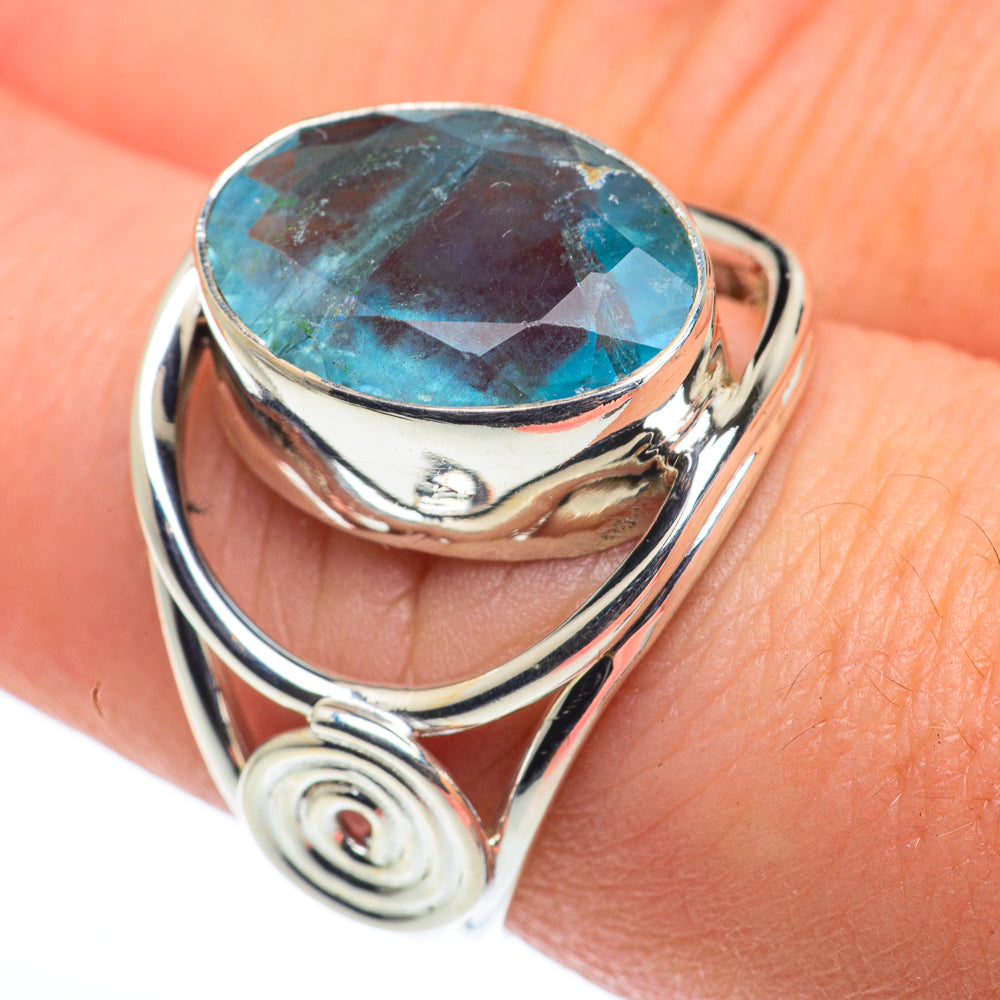Blue Fluorite Rings handcrafted by Anasilvercos - RING62422