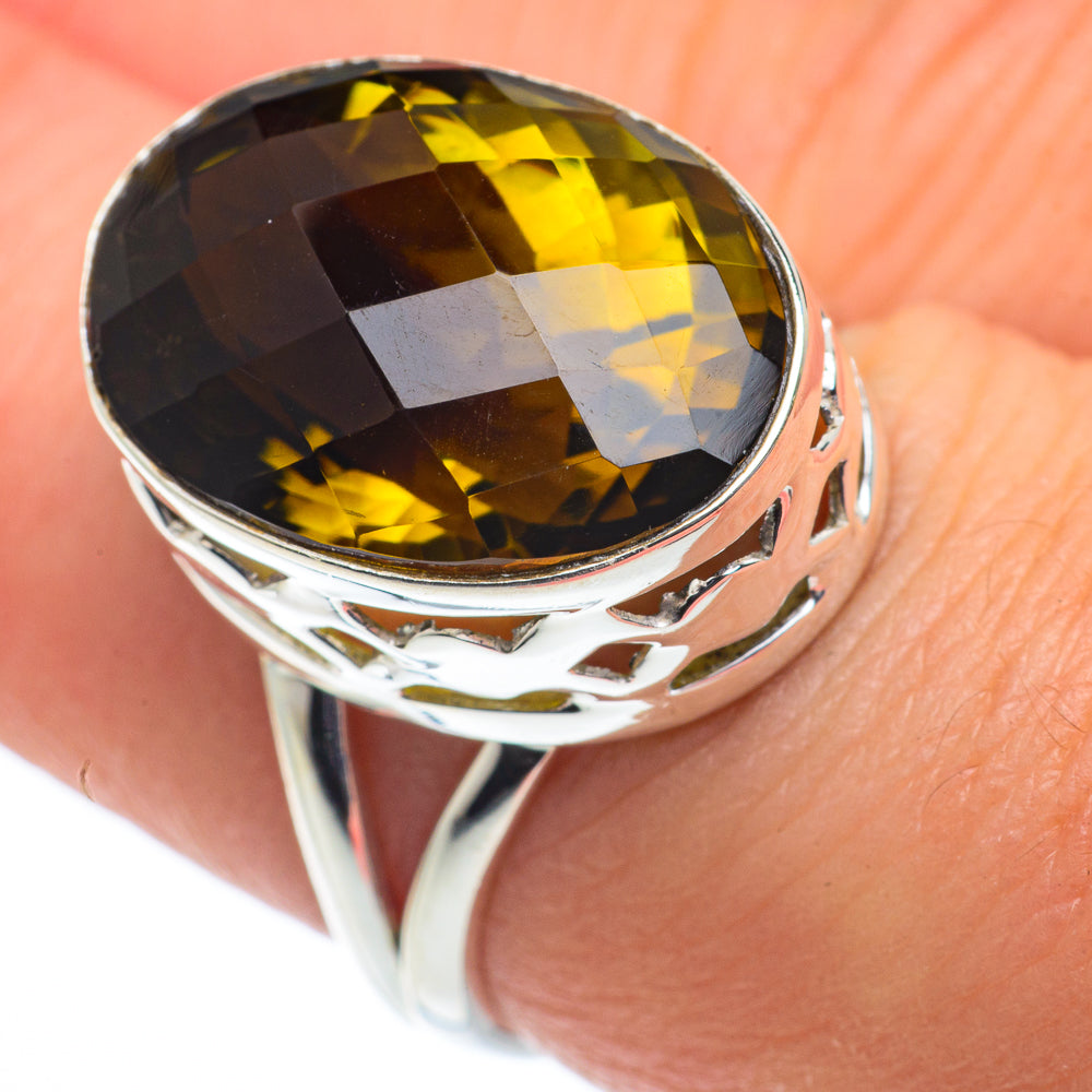 Olive Quartz Rings handcrafted by Anasilvercos - RING62456