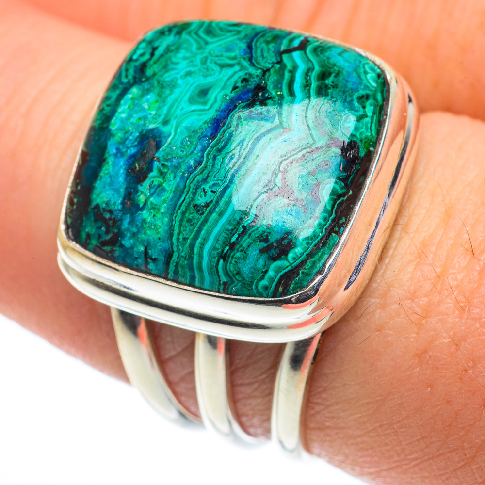 Malachite In Chrysocolla Rings handcrafted by Anasilvercos - RING62519