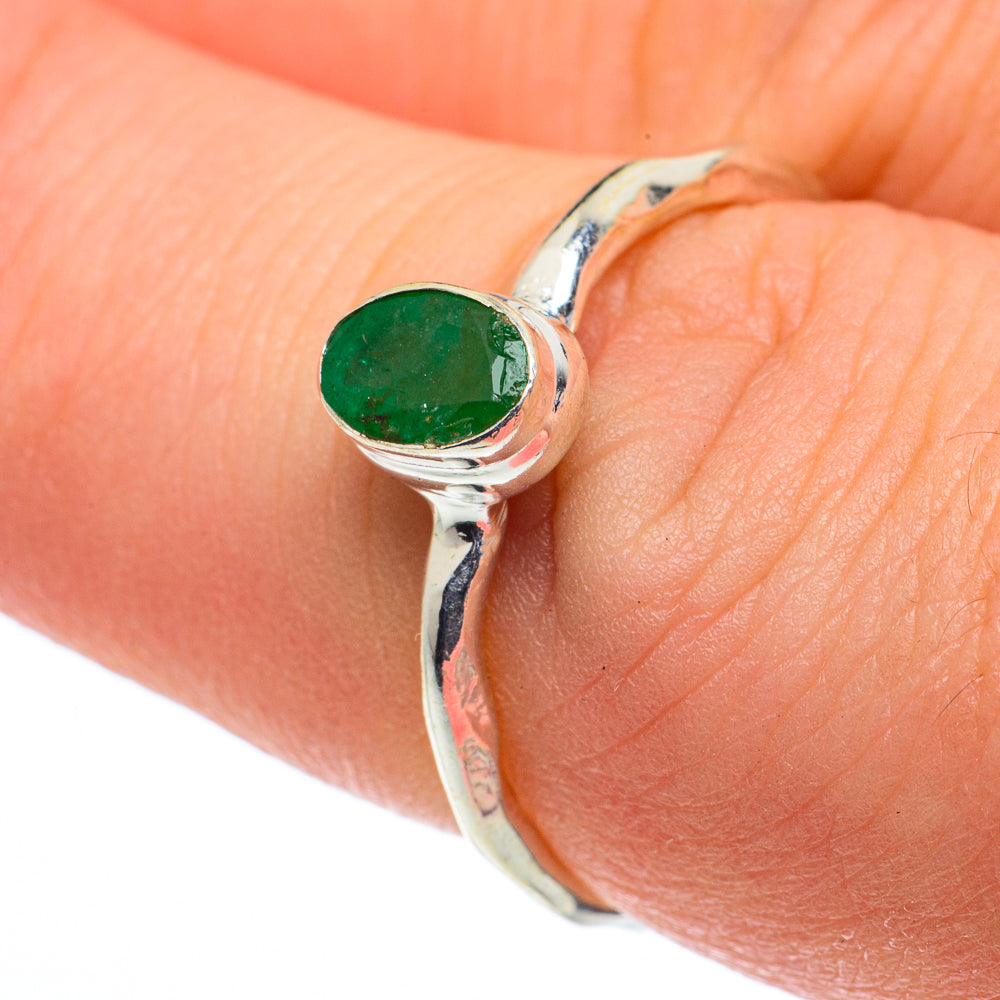 Zambian Emerald Rings handcrafted by Anasilvercos - RING62598