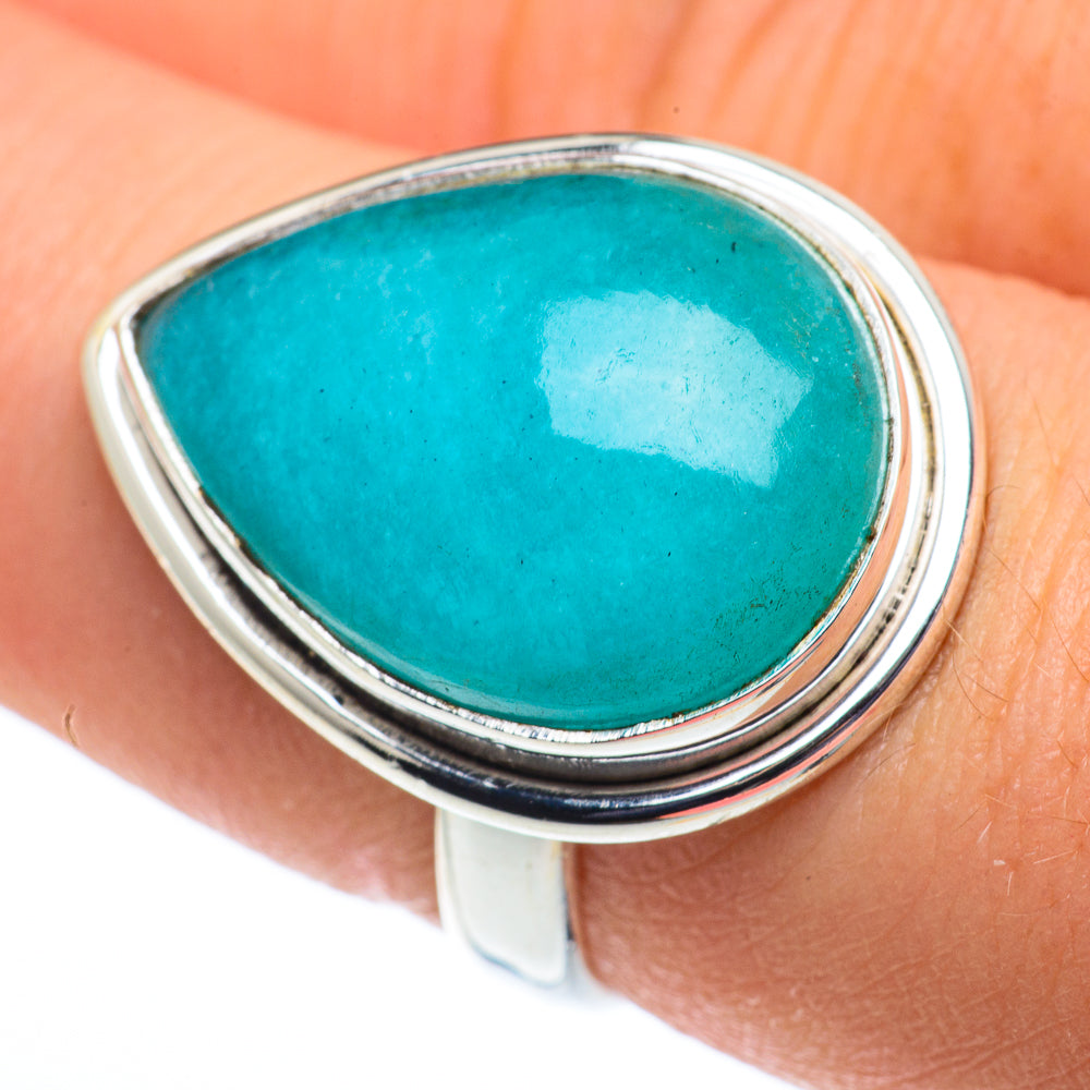 Peruvian Amazonite Rings handcrafted by Anasilvercos - RING62618