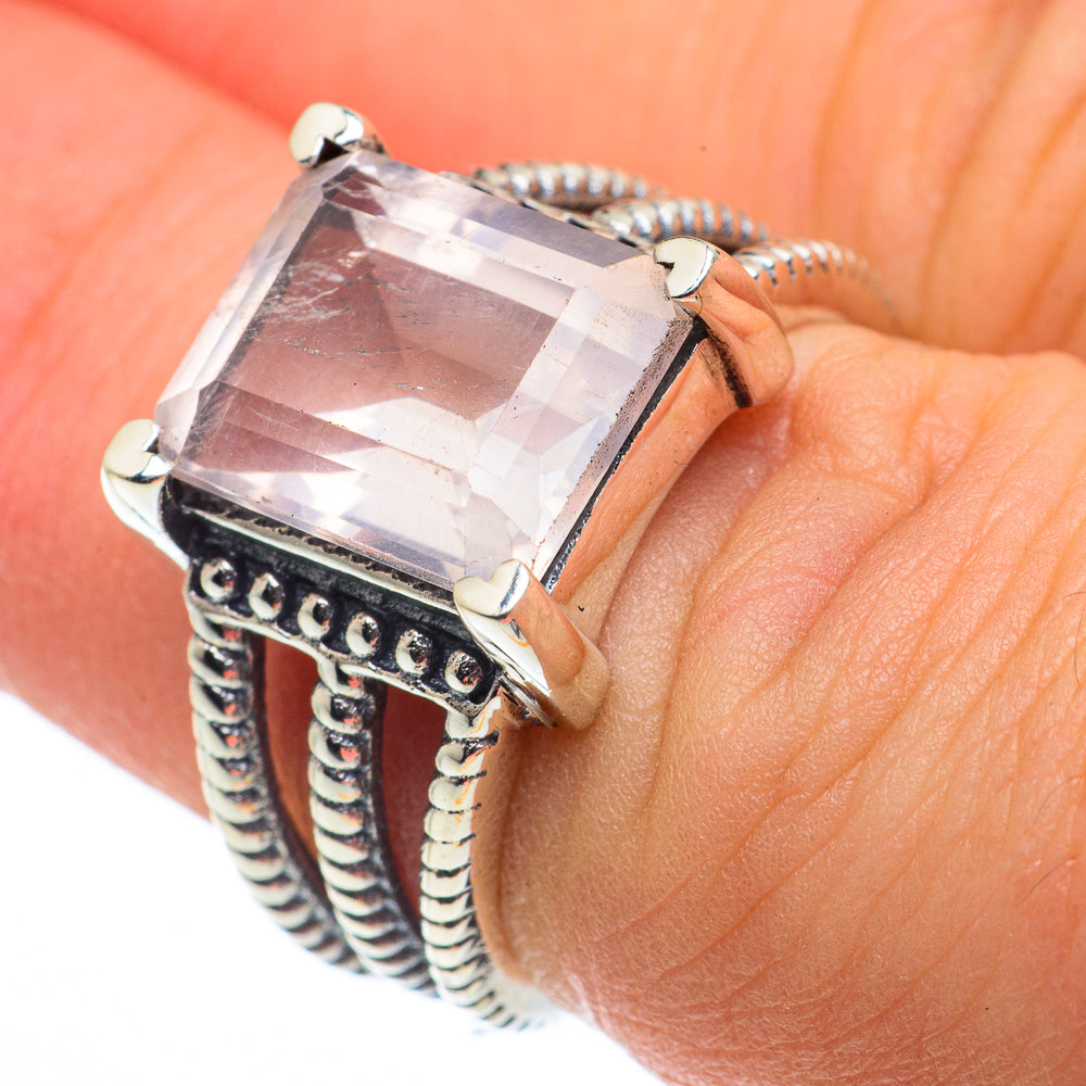 Rose Quartz Rings handcrafted by Anasilvercos - RING62634