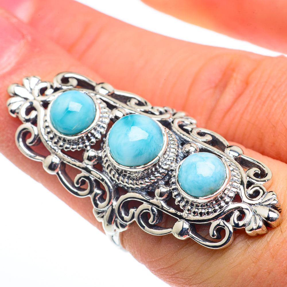 Larimar Rings handcrafted by Anasilvercos - RING62650