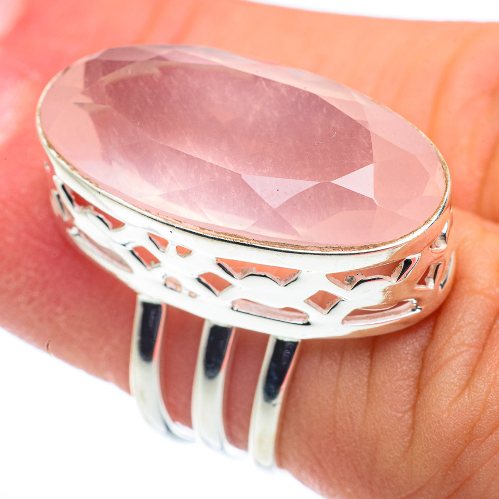 Rose Quartz Rings handcrafted by Anasilvercos - RING62666