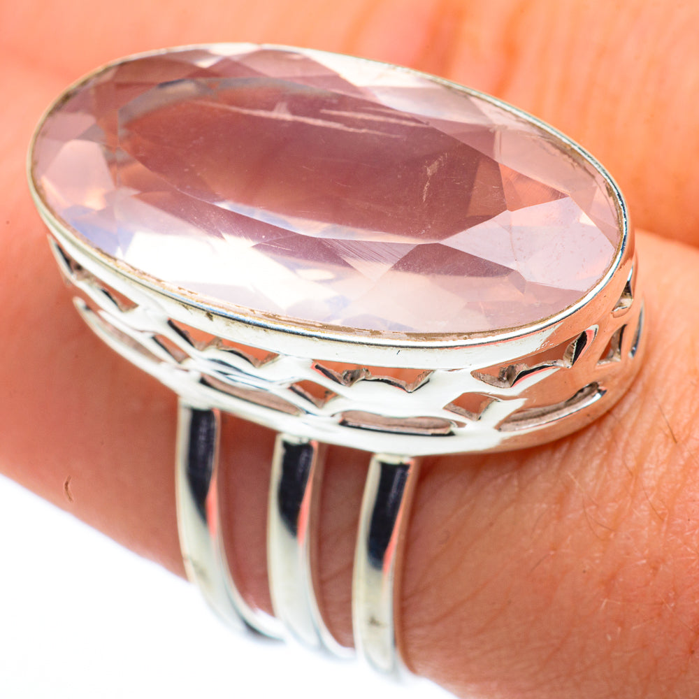 Rose Quartz Rings handcrafted by Anasilvercos - RING62709