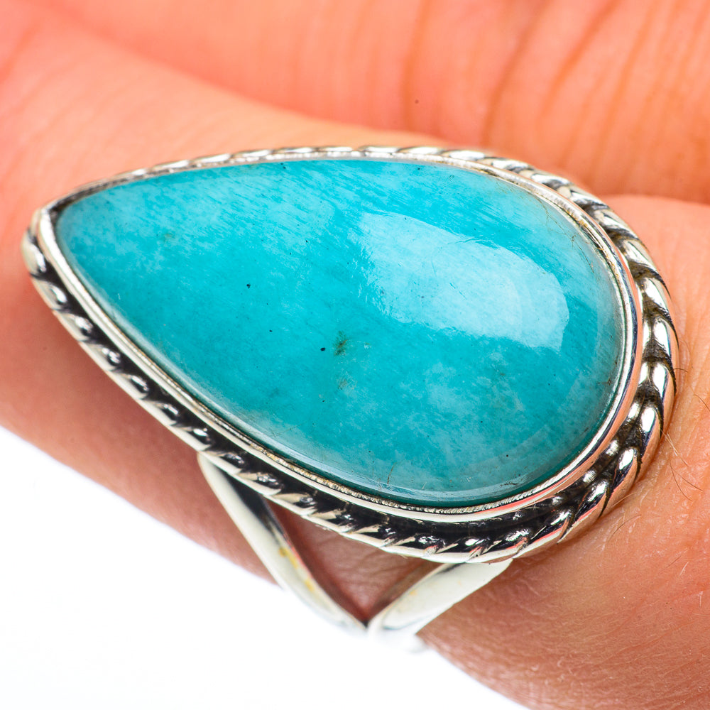 Peruvian Amazonite Rings handcrafted by Anasilvercos - RING62737