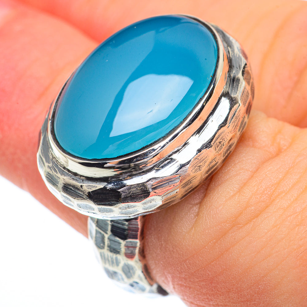 Aqua Chalcedony Rings handcrafted by Anasilvercos - RING62755