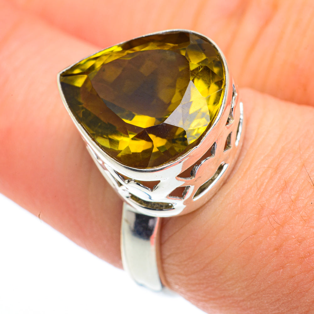 Olive Quartz Rings handcrafted by Anasilvercos - RING62819