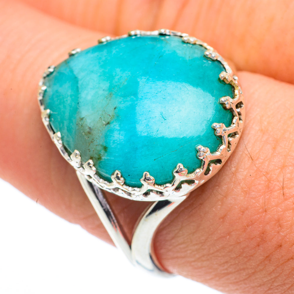 Peruvian Amazonite Rings handcrafted by Anasilvercos - RING62820