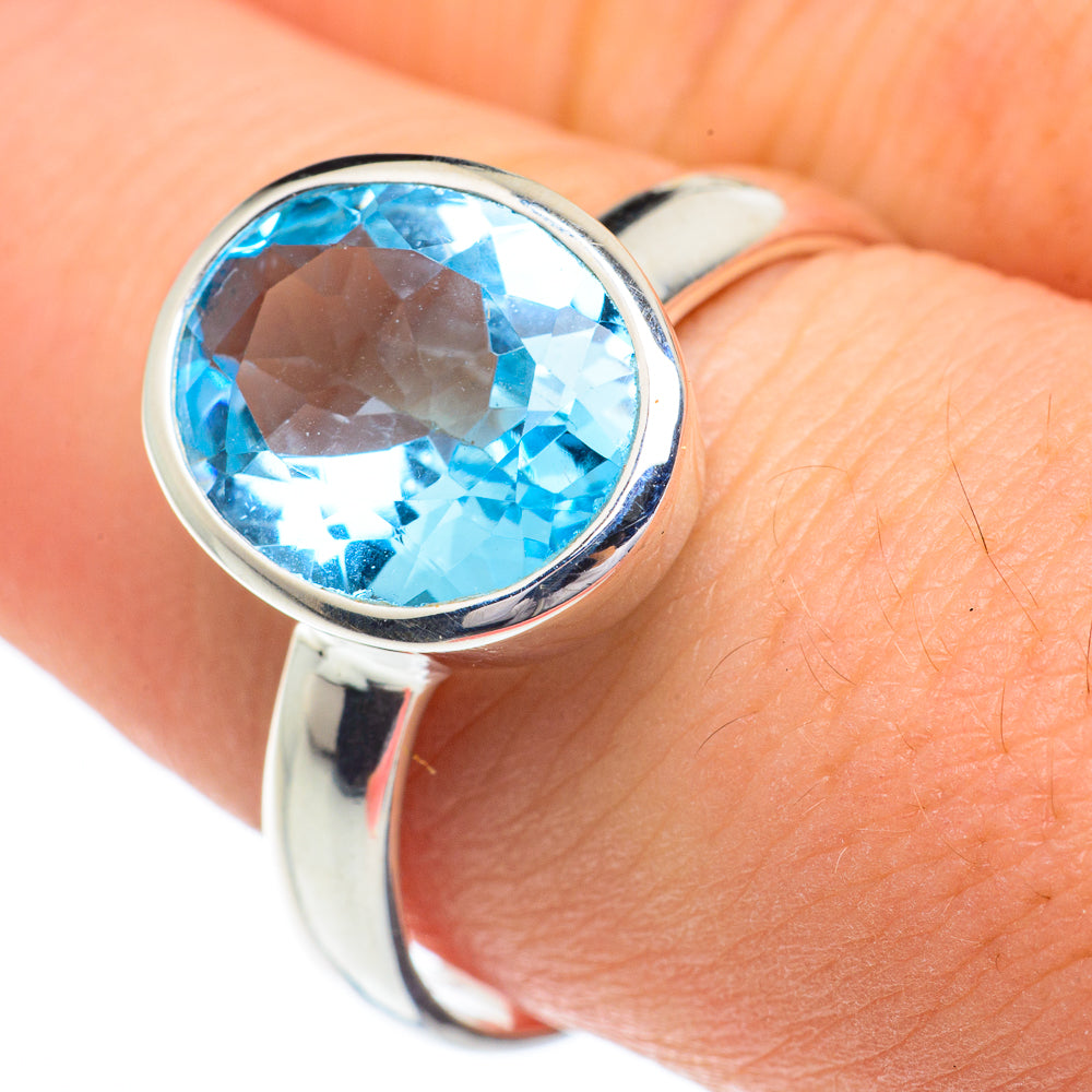 Blue Topaz Rings handcrafted by Anasilvercos - RING62823