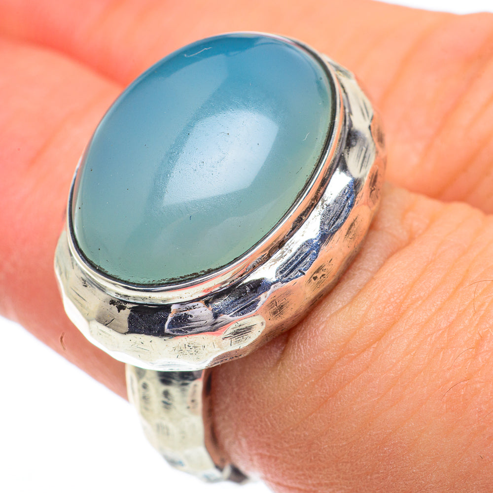 Aqua Chalcedony Rings handcrafted by Anasilvercos - RING62847