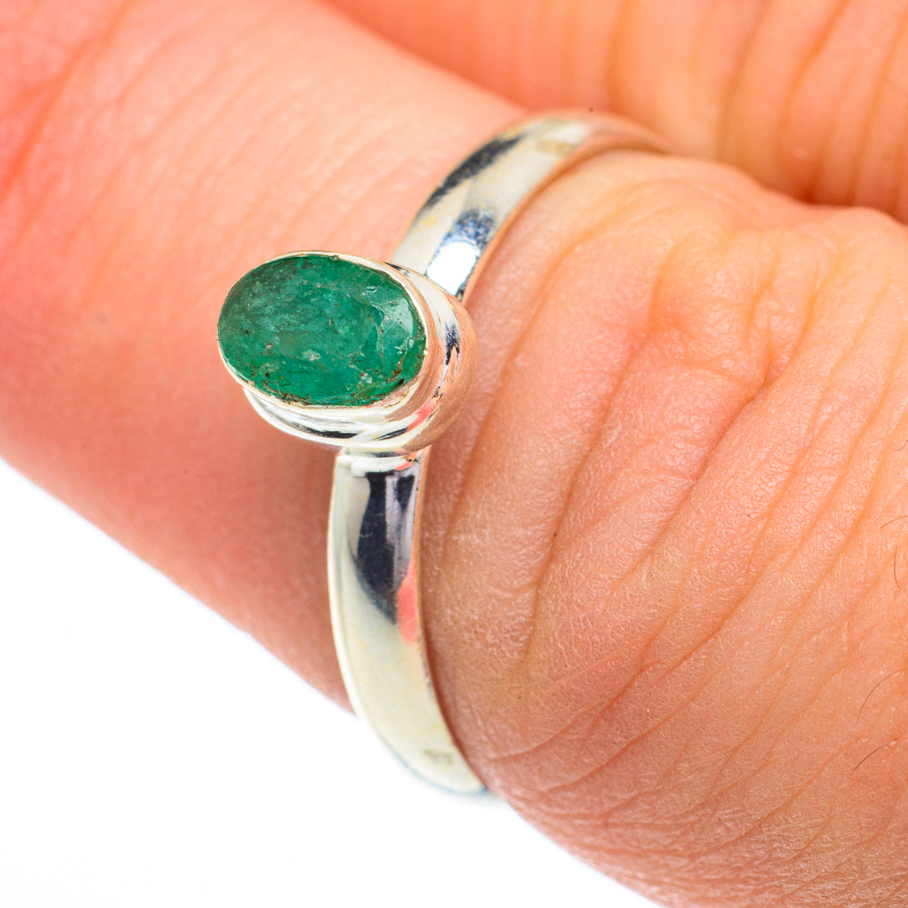 Zambian Emerald Rings handcrafted by Anasilvercos - RING62852