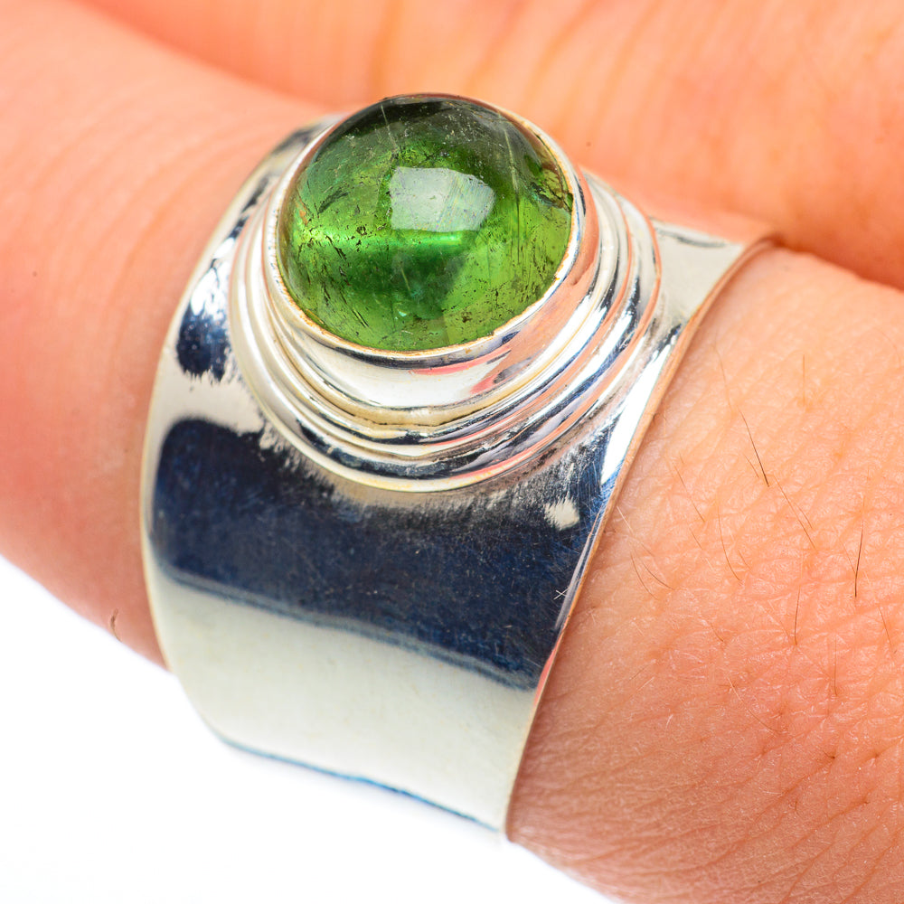 Green Tourmaline Rings handcrafted by Anasilvercos - RING62853