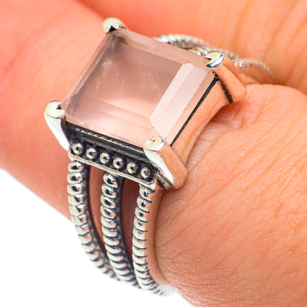 Rose Quartz Rings handcrafted by Anasilvercos - RING62860